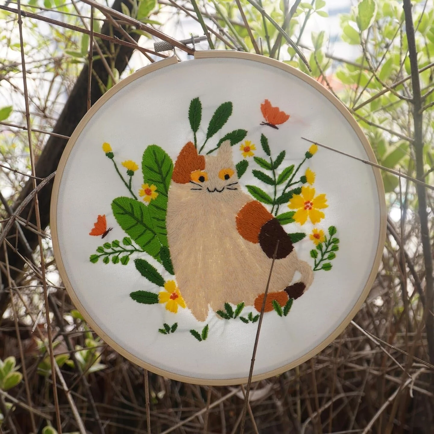 Embroidery Kit For Beginners, 3 Sets Embroidery Kit For Craft Lover Handy Stitch With Embroidery Fabric With Pattern,Full Range Accessories (Cats) Plant 7 Embroidery Kit For Beginners, 3 Sets Embroidery Kit For Craft Lover Handy Stitch With Embroidery Fabric With Pattern,Full Range Accessories (Cats) Plant - Image 5