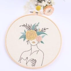 REEWISLY 4 Pcs Of Embroidery Starter Kit With Patterns And Instructions, DIY Adult Beginner Cross Stitch Kits, Including 2 Plastic Embroidery Rings, 1 Pair Of Scissors, Colored Threads And Needles -Michaels Stores 55752239360688 1