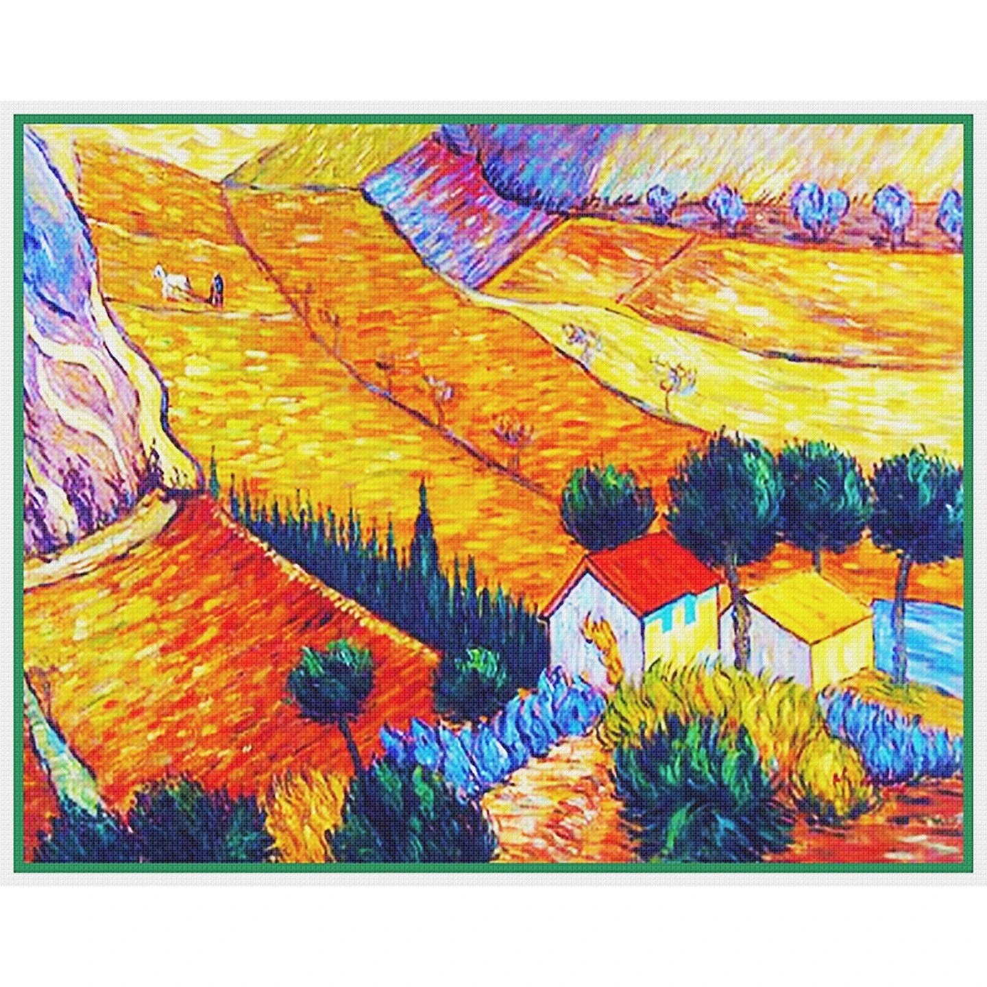 Arles Farm Landscape Impressionist Vincent Van Gogh Counted Cross Stitch Pattern 4 Arles Farm Landscape Impressionist Vincent Van Gogh Counted Cross Stitch Pattern - Image 2