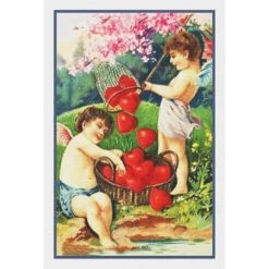 Valentine Cherubs Fishing For Heart Love Counted Cross Stitch Pattern -Michaels Stores 558944956337 2