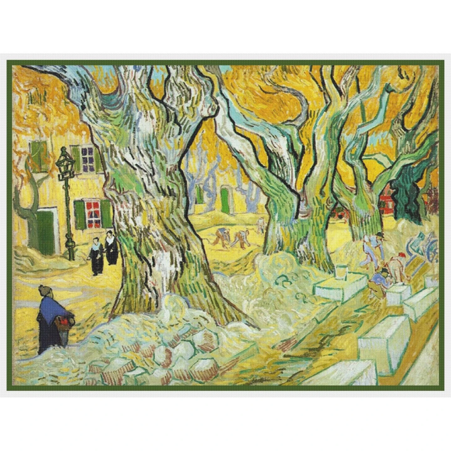 A French Village Street By Impressionist Van Gogh Counted Cross Stitch Pattern 4 A French Village Street By Impressionist Van Gogh Counted Cross Stitch Pattern - Image 2