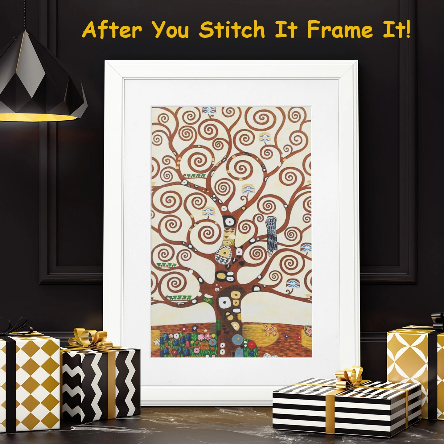 Art Nouveau Gustav Klimt Tree Of Life Detail Counted Cross Stitch Pattern 5 Art Nouveau Gustav Klimt Tree Of Life Detail Counted Cross Stitch Pattern - Image 3