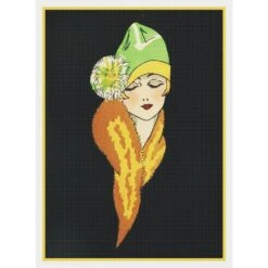Art Deco Woman With Fur From Magazine Cover Counted Cross Stitch Chart Pattern -Michaels Stores 5596926287921 2