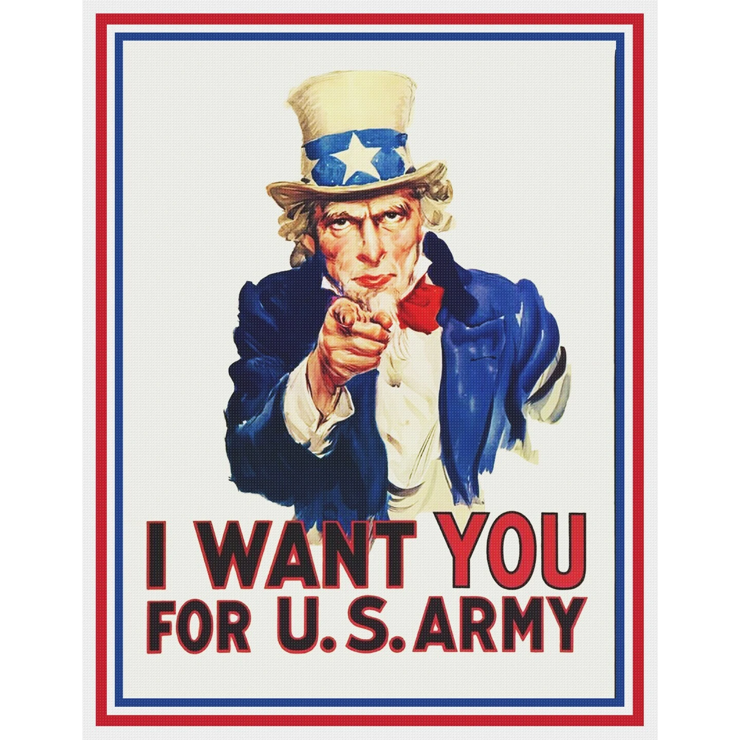 US Army Recruiting Poster Uncle Sam Wants You! Counted Cross Stitch Pattern 4 US Army Recruiting Poster Uncle Sam Wants You! Counted Cross Stitch Pattern - Image 2