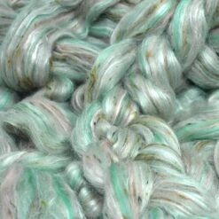 Designer Blend Merino, Silk, Tweed Top Roving. Fancy, Colorful, Exotic - Limited Edition. Mint Chip 24 Designer Blend Merino, Silk, Tweed Top Roving. Fancy, Colorful, Exotic - Limited Edition. Mint Chip -Michaels Stores 561549532812848 1