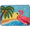 Alice Peterson Stitch & Zip Needlepoint Purse/Cosmetic Case Kit - SZ607 Flamingo Multicolor