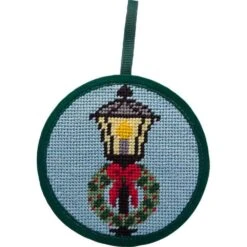 Alice Peterson Stitch-Ups Needlepoint Ornament Kit- Lamp Post & Wreath Multicolor