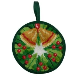 Christmas Wreath Christmas Ornament - Needlepoint Kit Multicolor -Michaels Stores 5732259790665 2