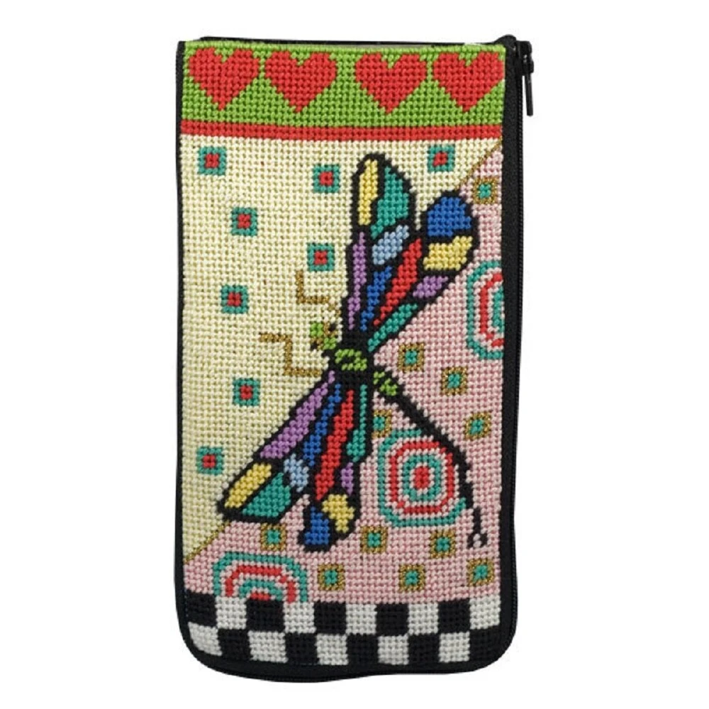 Eyeglass Case - Dragonfly - Needlepoint Kit Multicolor 4 Eyeglass Case - Dragonfly - Needlepoint Kit Multicolor - Image 2