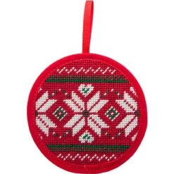 Alice Peterson Stitch-Ups Fair Isle Red Needlepoint Ornament Kit Multicolor -Michaels Stores 5732274470729 2