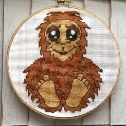 Bigfoot Sasquatch Counted Cross Stitch DIY KIT Intermediate
