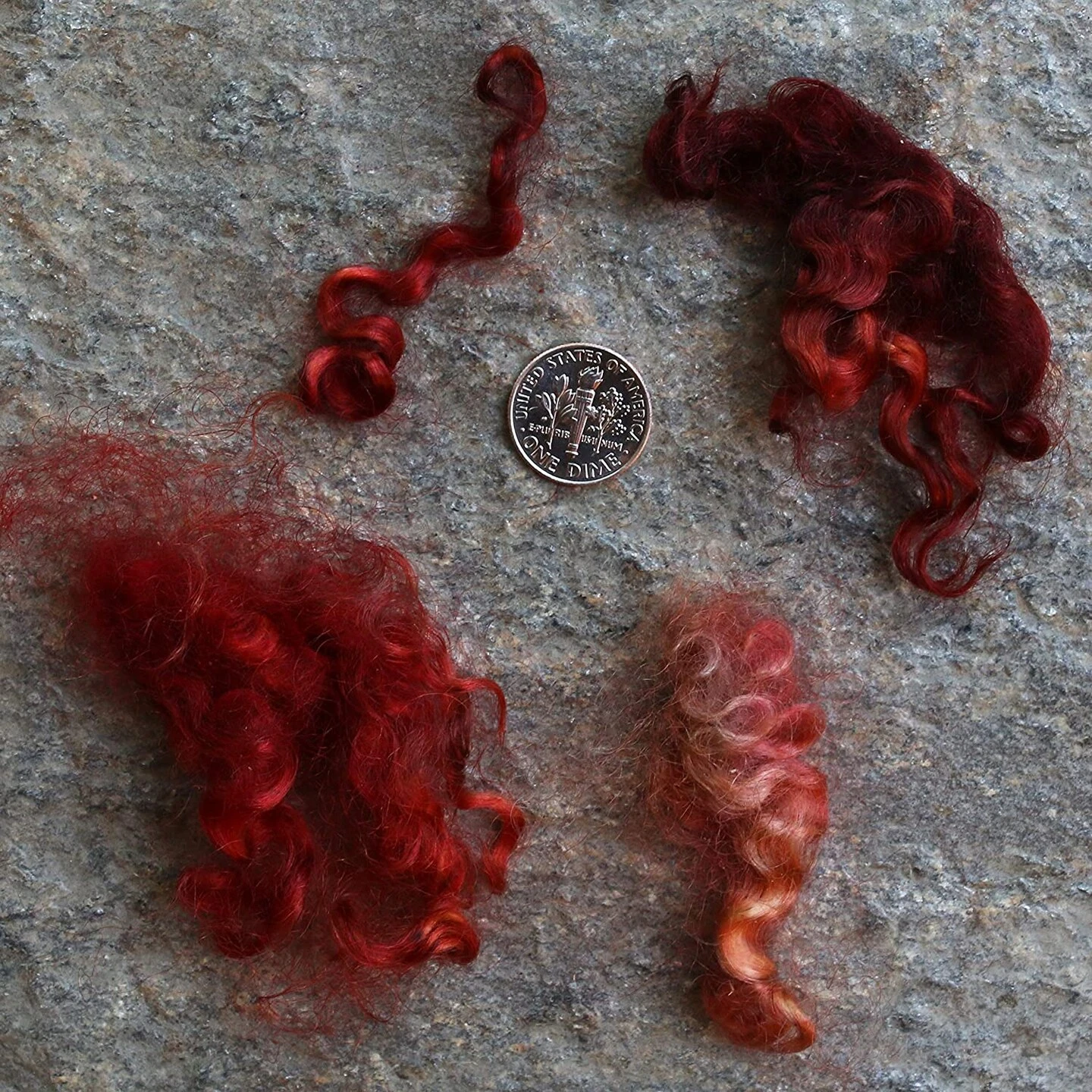 HENNA MOHAIR LOCKS. Organic Hand-Dyed Curly Wool For Rooting Doll Hair, Felting, Blending, Spinning. 1oz 17 HENNA MOHAIR LOCKS. Organic Hand-Dyed Curly Wool For Rooting Doll Hair, Felting, Blending, Spinning. 1oz - Image 15