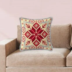 MIAOLLUN Latch Hook Kit, Christmas Latch Hook Kits For Adults DIY Decorative Pillowcase Embroidery Cross Stitch Arts Craft For Home Sofa Furniture 17X17inch Christmas Reindeer -Michaels Stores 5765062394344937520 1