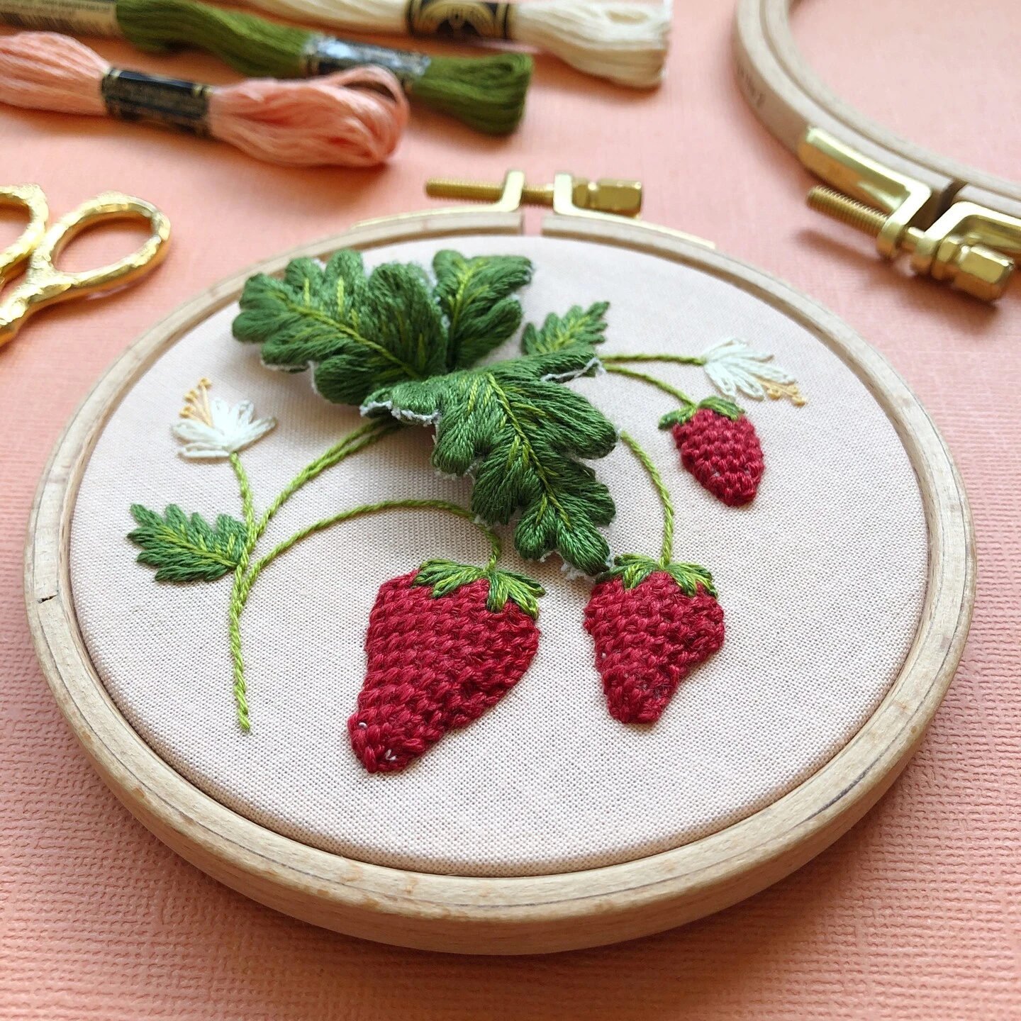 MCreativeJ Stumpwork Strawberries - Intermediate 3D Hand Embroidery DIY Craft Kit 11 MCreativeJ Stumpwork Strawberries - Intermediate 3D Hand Embroidery DIY Craft Kit - Image 9