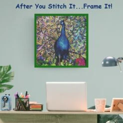 Peacocks Glory Square Detail Inspired By Louis Comfort Tiffany Counted Cross Stitch Pattern -Michaels Stores 5860765792363 1