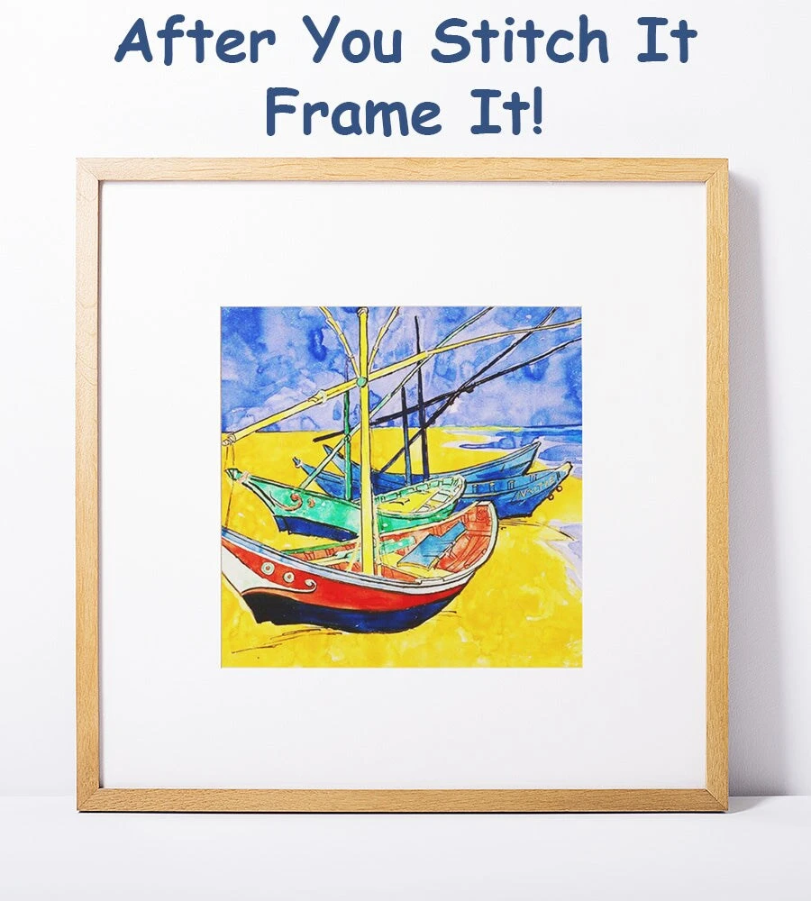 Originals Originals Vincent Van Gogh Boats On The Beach Counted Cross Stitch Pattern 6 Originals Originals Vincent Van Gogh Boats On The Beach Counted Cross Stitch Pattern - Image 4