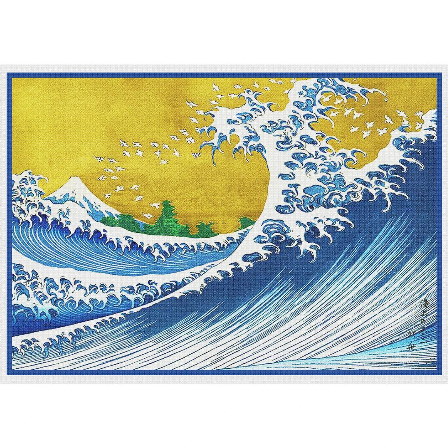 The Colorized Wave Kanagawa By Japanese Artist Katsushika Hokusai Counted Cross Stitch Pattern 9 The Colorized Wave Kanagawa By Japanese Artist Katsushika Hokusai Counted Cross Stitch Pattern - Image 7