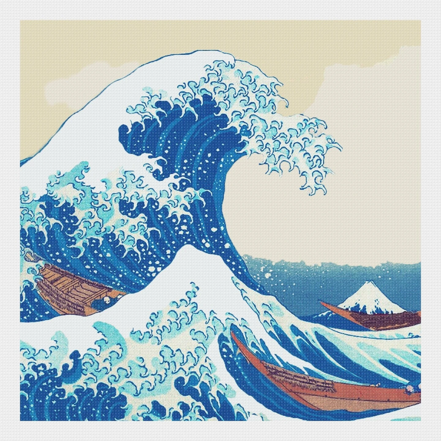 Asian Japanese Great Wave - Square By Hokusai Counted Cross Stitch Pattern 9 Asian Japanese Great Wave - Square By Hokusai Counted Cross Stitch Pattern - Image 7