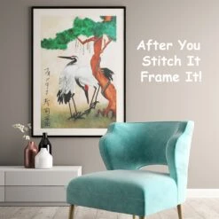Pair Of Cranes By Japanese Artist Maruyama Okyo Counted Cross Stitch Pattern -Michaels Stores 5940240885867 2