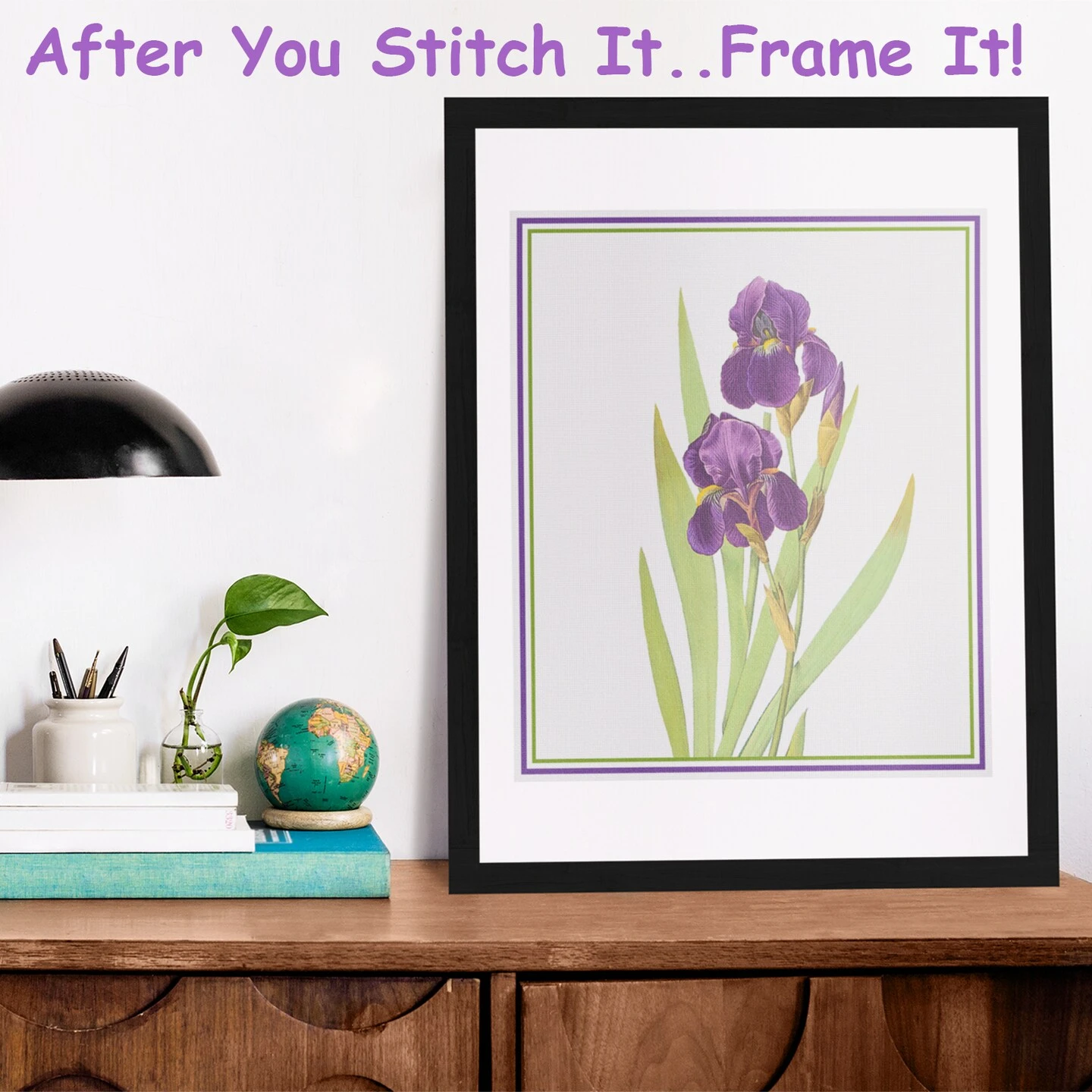 Bearded Iris Flower Inspired By Pierre-Joseph Redoute Counted Cross Stitch Pattern 5 Bearded Iris Flower Inspired By Pierre-Joseph Redoute Counted Cross Stitch Pattern - Image 3