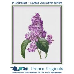 Lilac Flower Inspired By Pierre-Joseph Redoute Counted Cross Stitch Pattern 27 Lilac Flower Inspired By Pierre-Joseph Redoute Counted Cross Stitch Pattern -Michaels Stores 6437575912393 2