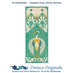 Art Nouveau Crane Bird Design Counted Cross Stitch Pattern -Michaels Stores 6437600586697 2