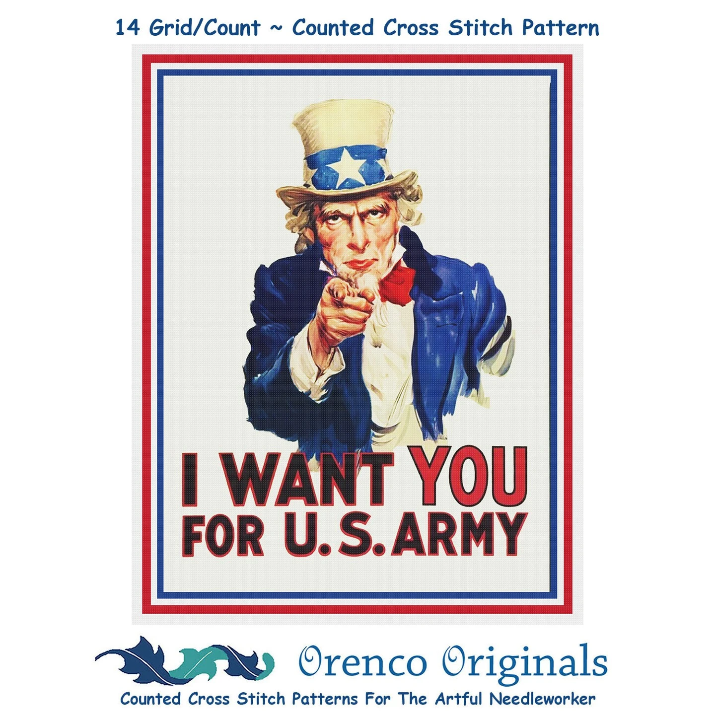US Army Recruiting Poster Uncle Sam Wants You! Counted Cross Stitch Pattern 13 US Army Recruiting Poster Uncle Sam Wants You! Counted Cross Stitch Pattern - Image 11
