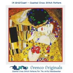 Art Nouveau Artist Gustav Klimt The Kiss Detail Counted Cross Stitch Pattern 22 Art Nouveau Artist Gustav Klimt The Kiss Detail Counted Cross Stitch Pattern -Michaels Stores 6437616897481 1