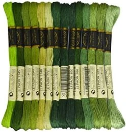 Bright Chartreuse Gradient Color Embroidery Floss 14pack -Michaels Stores 66662188434736 2