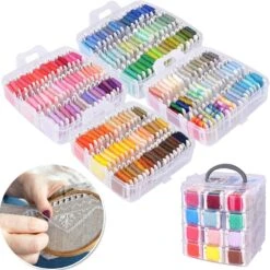 Embroidery Thread Kit Including 200 Skeins Embroidery Floss 30 Skeins White & Black Embroidery Thread Cross Stitch Tool For Friendship Bracelets Arts DIY Crafts With 4-Tier Transparent Box 18 Embroidery Thread Kit Including 200 Skeins Embroidery Floss 30 Skeins White & Black Embroidery Thread Cross Stitch Tool For Friendship Bracelets Arts DIY Crafts With 4-Tier Transparent Box -Michaels Stores 66662558704944