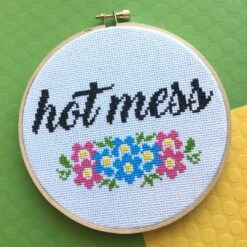 Hot Mess Counted Cross Stitch DIY KIT Intermediate 18 Hot Mess Counted Cross Stitch DIY KIT Intermediate -Michaels Stores 6790622965535 1