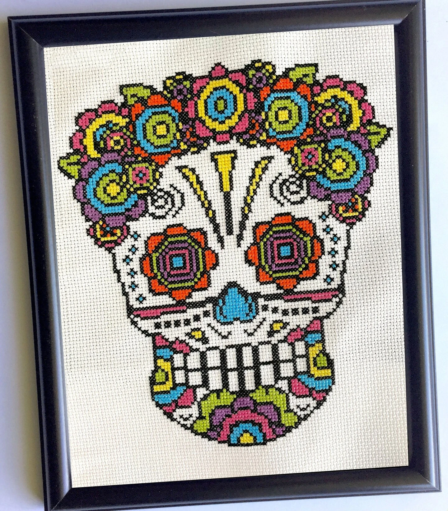 Floral Sugar Skull 8 X 10 Counted Cross Stitch DIY KIT Intermediate 5 Floral Sugar Skull 8 X 10 Counted Cross Stitch DIY KIT Intermediate - Image 3