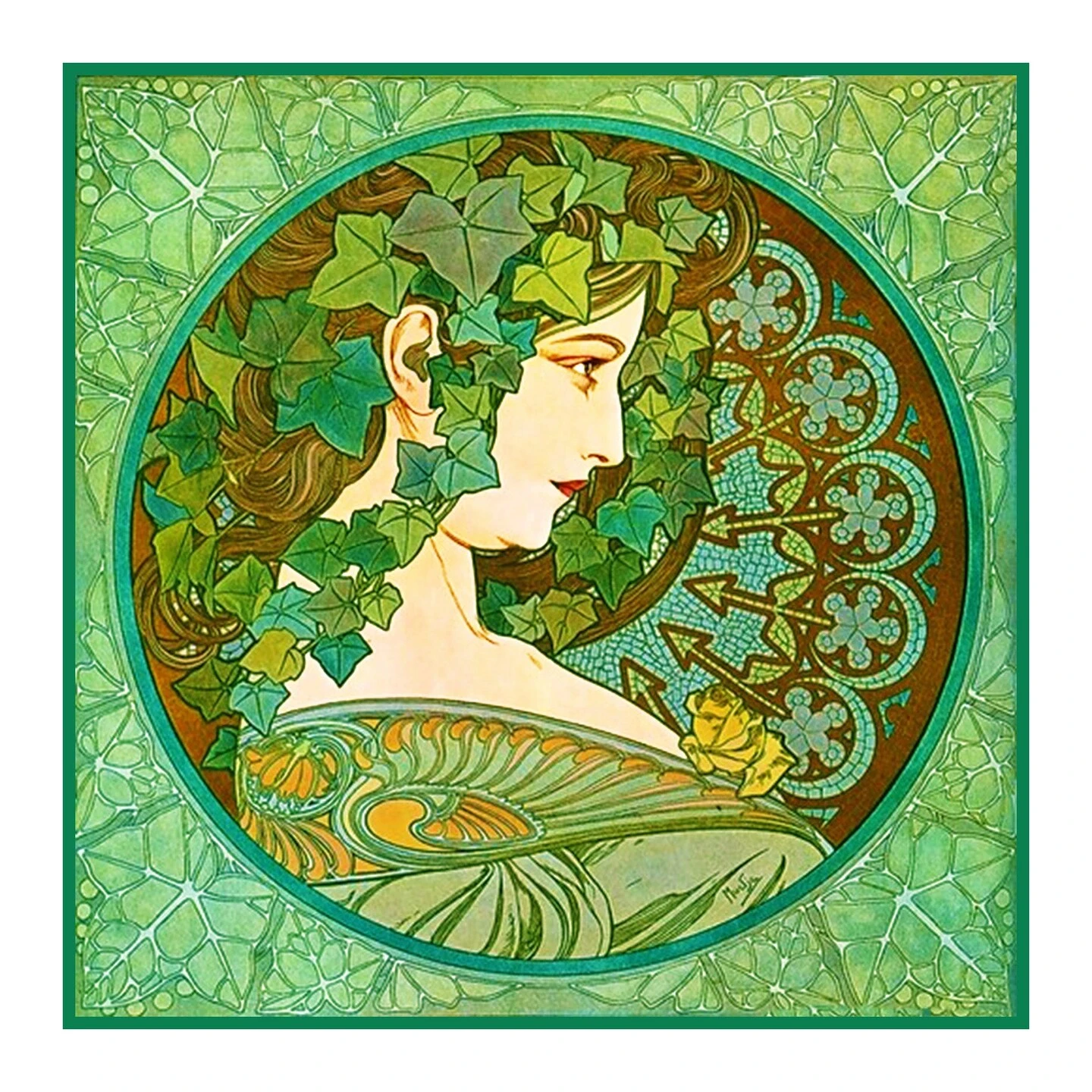 Ivy Detail By Alphonse Mucha Counted Cross Stitch Pattern 14 Ivy Detail By Alphonse Mucha Counted Cross Stitch Pattern - Image 12