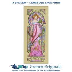 Moet Chandon Pink Gown By Alphonse Mucha Counted Cross Stitch Pattern -Michaels Stores 72060526741033673 2