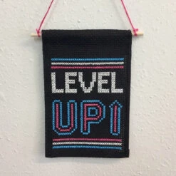 Level Up Tiny Banner Counted Cross Stitch Kit -Michaels Stores 72067277069604409 2