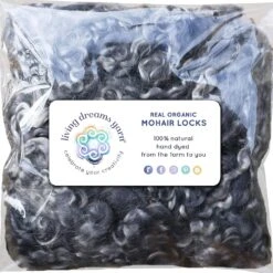 GRAY MOHAIR LOCKS. Organic Hand-Dyed Curly Wool For Rooting Doll Hair, Felting, Blending, Spinning. 1oz -Michaels Stores 8070843444497823392 1
