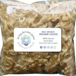 BLONDE MOHAIR LOCKS. Organic Hand-Dyed Curly Wool For Rooting Doll Hair, Felting, Blending, Spinning. 1oz -Michaels Stores 8124793218064