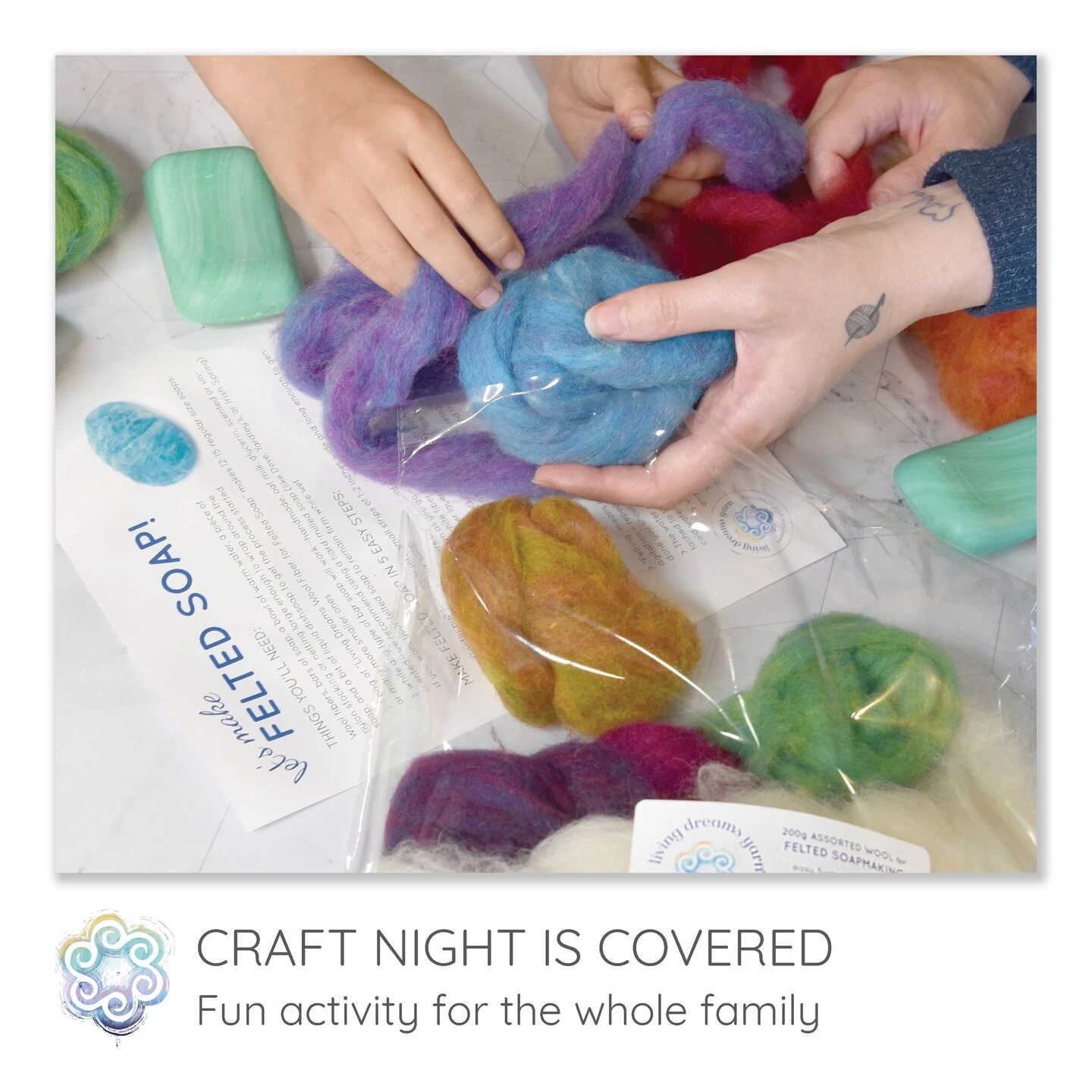 SOAP FELTING KIT: Make Your Own Felted Soap. Diy Kit Includes Multiple Colors Of Wool & Written Instructions. Easy Craft For Kids, Beginners 18 SOAP FELTING KIT: Make Your Own Felted Soap. Diy Kit Includes Multiple Colors Of Wool & Written Instructions. Easy Craft For Kids, Beginners - Image 16