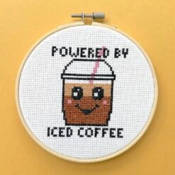 Powered By Iced Coffee Cross Stitch Kit 7 Powered By Iced Coffee Cross Stitch Kit -Michaels Stores 85989938796192 2