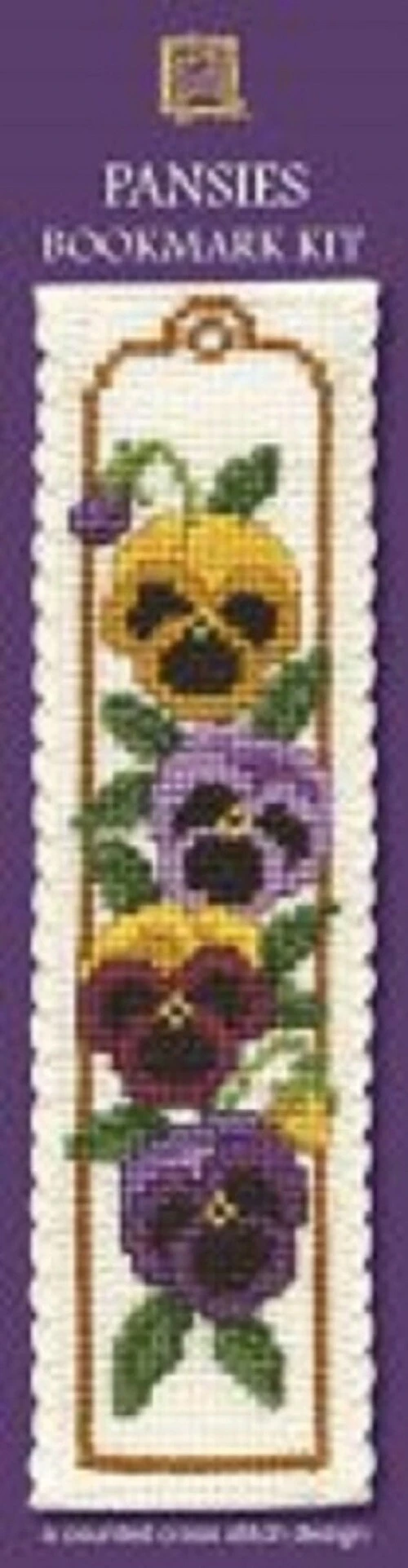 Pansies Bookmark Cross Stitch Kit Multicolor 5 Pansies Bookmark Cross Stitch Kit Multicolor - Image 3
