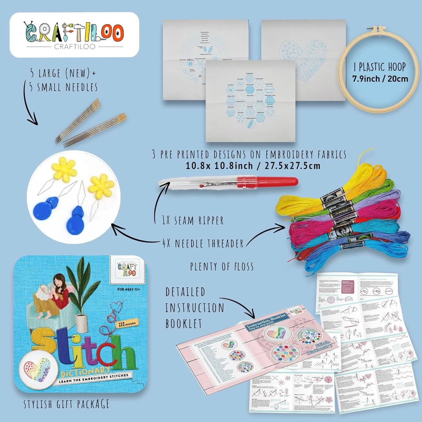 Embroidery Kit For Beginners Cross Stitch Kits For Beginners Needlepoint Kits For Adults Embroidery Kits For Adults Cross Stitch Kit Beginner Embroidery Kit For Adults Heart Stitch Dictionary 5 Embroidery Kit For Beginners Cross Stitch Kits For Beginners Needlepoint Kits For Adults Embroidery Kits For Adults Cross Stitch Kit Beginner Embroidery Kit For Adults Heart Stitch Dictionary - Image 3