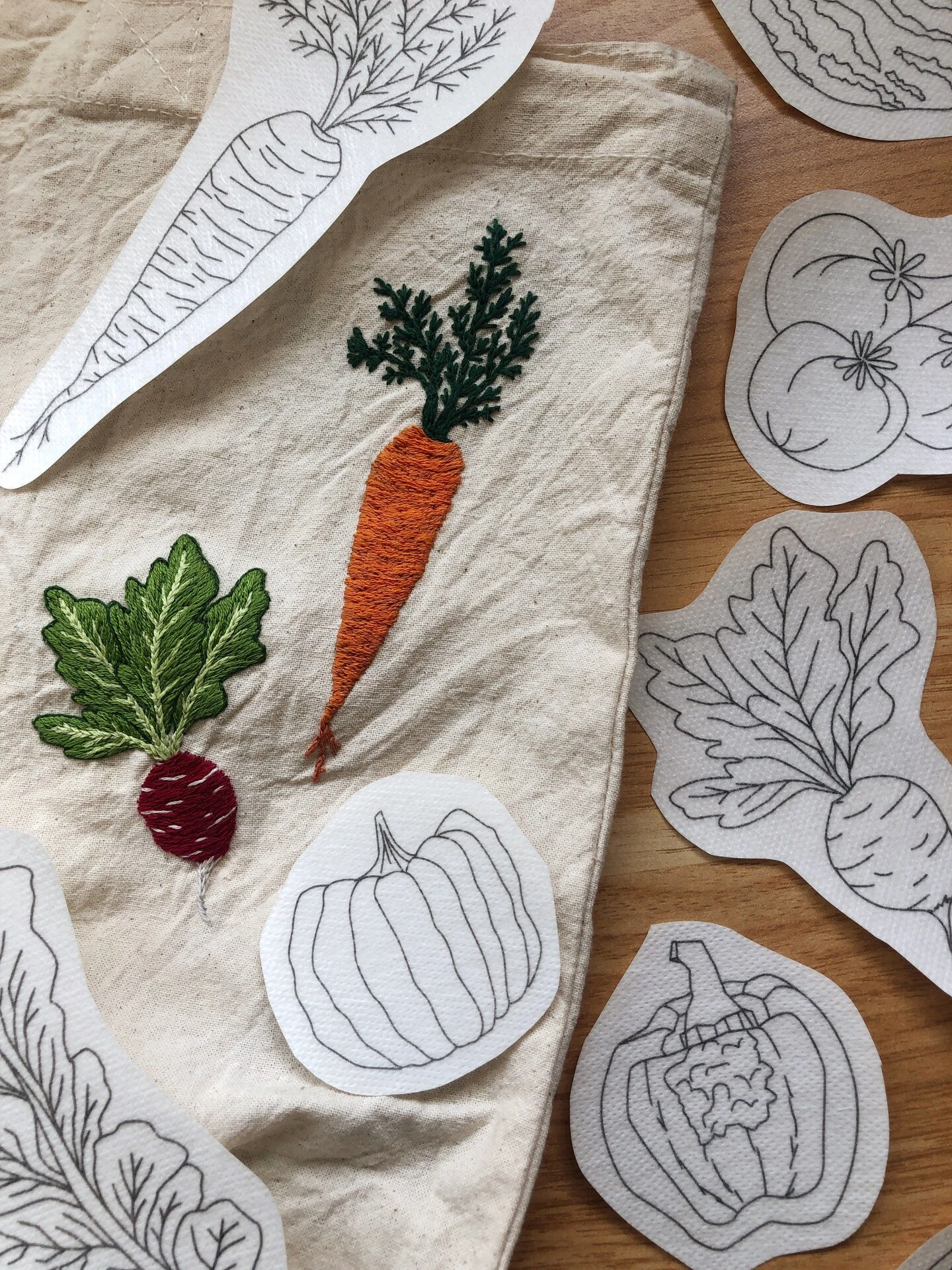 MCreativeJ Veggie Delight - Peel Stick And Stitch Hand Embroidery Patterns 12 MCreativeJ Veggie Delight - Peel Stick And Stitch Hand Embroidery Patterns - Image 10