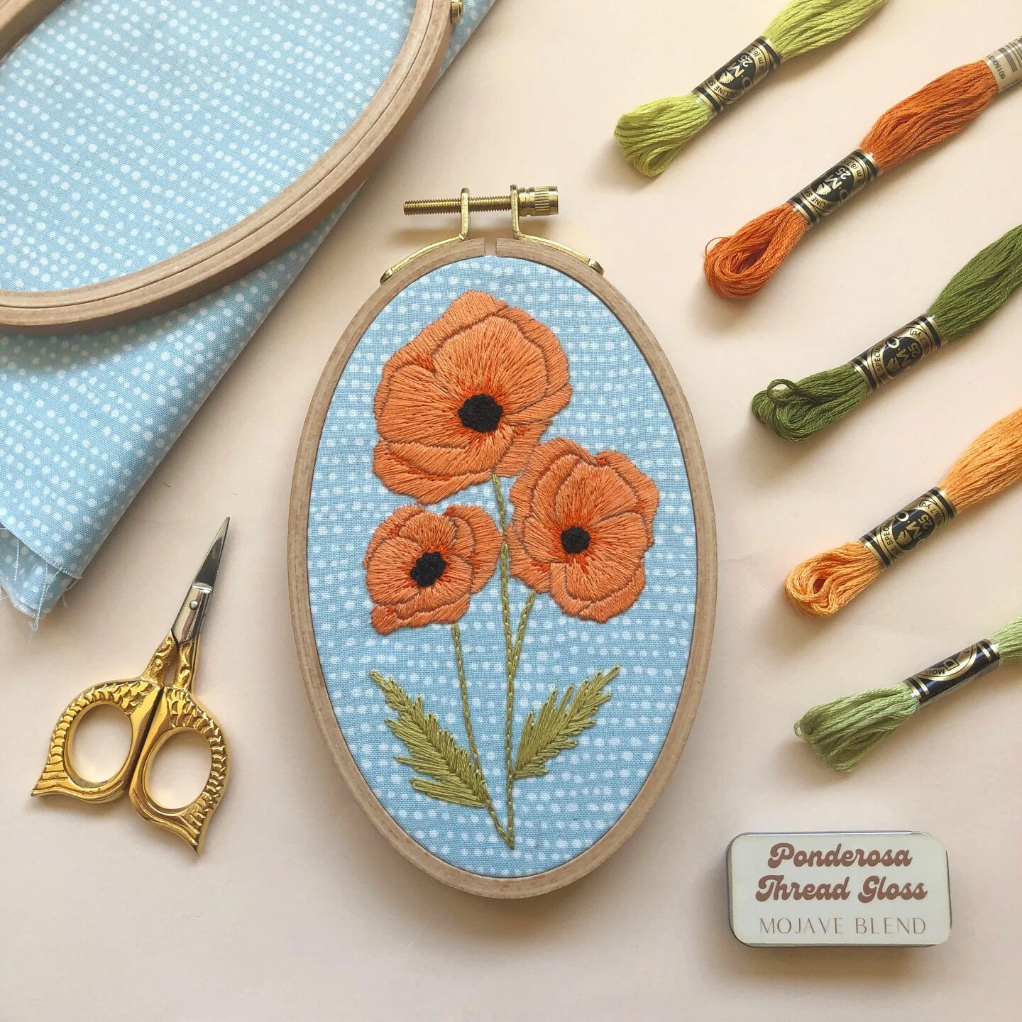 MCreativeJ Poppies - Intermediate Hand Embroidery DIY Craft Kit 3 MCreativeJ Poppies - Intermediate Hand Embroidery DIY Craft Kit