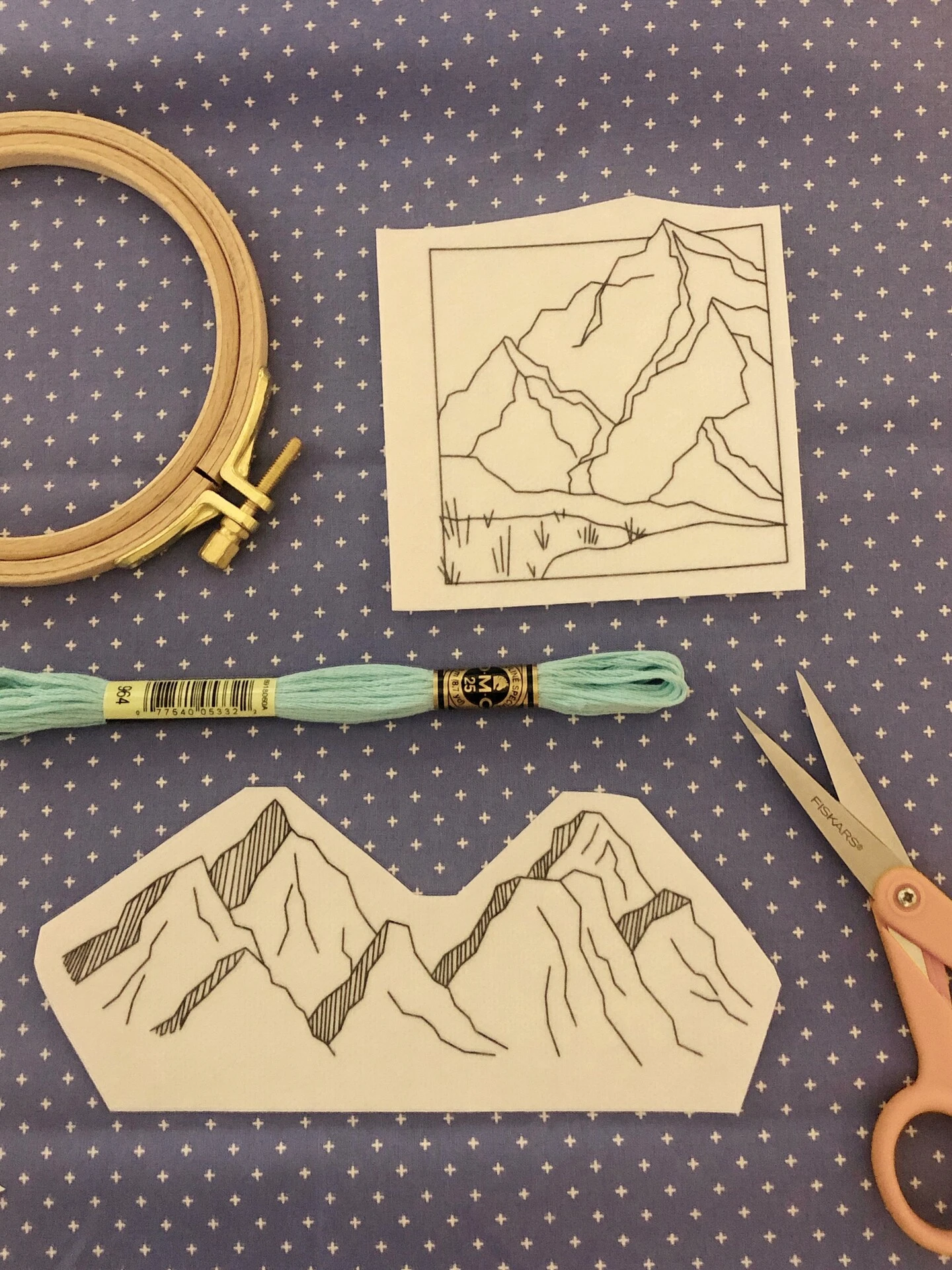 Mountains - Peel Stick And Stitch Hand Embroidery Patterns 5 Mountains - Peel Stick And Stitch Hand Embroidery Patterns - Image 3