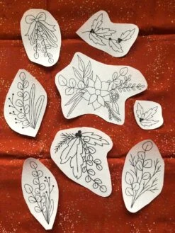MCreativeJ Holiday Botanicals - Peel Stick And Stitch Hand Embroidery Patterns
