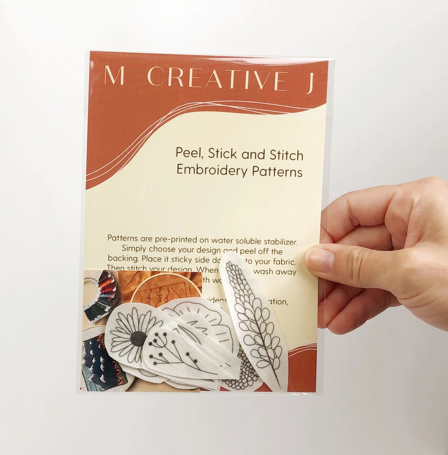 MCreativeJ Wildflowers - Peel Stick And Stitch Hand Embroidery Patterns 5 MCreativeJ Wildflowers - Peel Stick And Stitch Hand Embroidery Patterns - Image 3