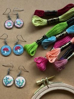 MCreativeJ Embroidered Mushroom, Flower, Cactus Earrings - Beginner DIY Craft Kit 28 MCreativeJ Embroidered Mushroom, Flower, Cactus Earrings - Beginner DIY Craft Kit -Michaels Stores 9683046710841 1