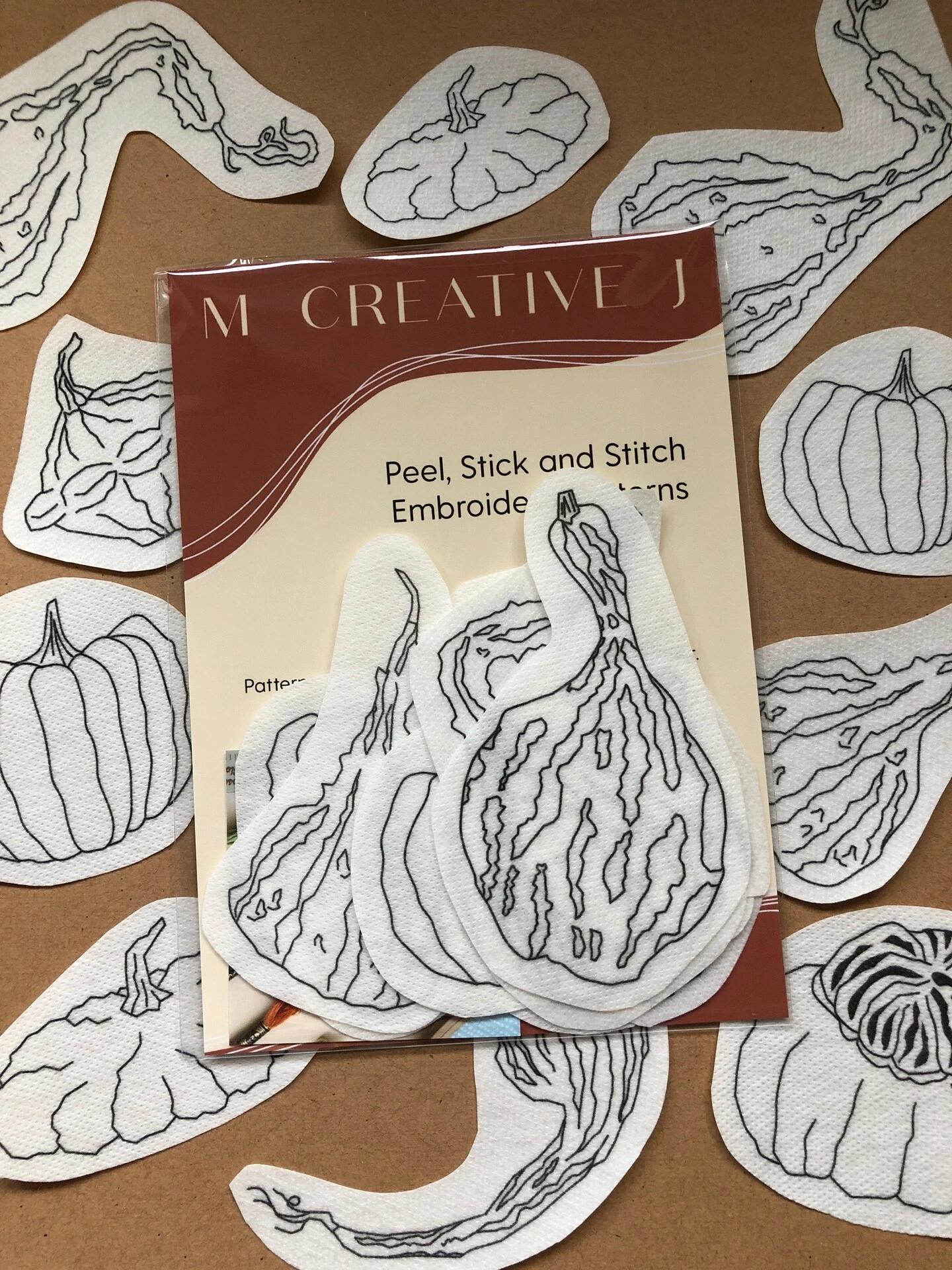 MCreativeJ Gourds - Peel Stick And Stitch Hand Embroidery Patterns For DIY Crafting 4 MCreativeJ Gourds - Peel Stick And Stitch Hand Embroidery Patterns For DIY Crafting - Image 2
