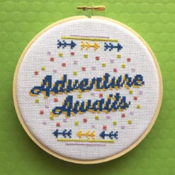Adventure Awaits Counted Cross Stitch DIY KIT Intermediate -Michaels Stores 9683054024249 1