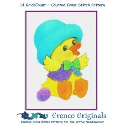 Contemporary Easter Duck With New Easter Hat Counted Cross Stitch Pattern